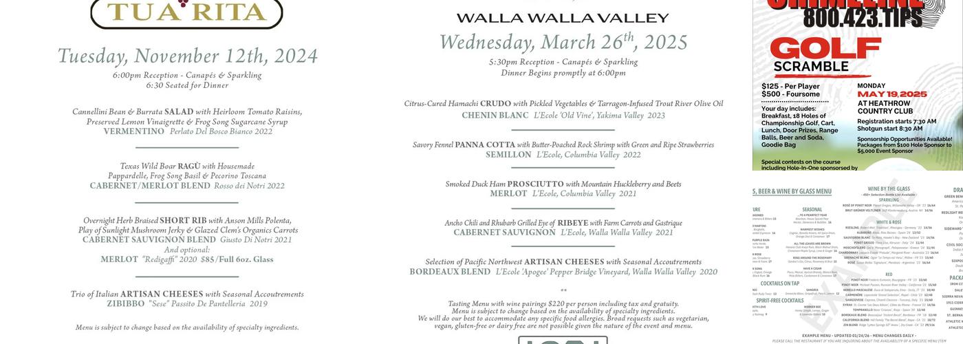 1921 Mount Dora Menu