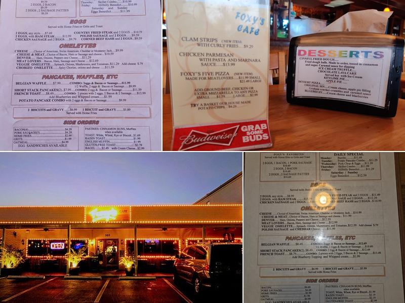 Foxy's Cafe Menu
