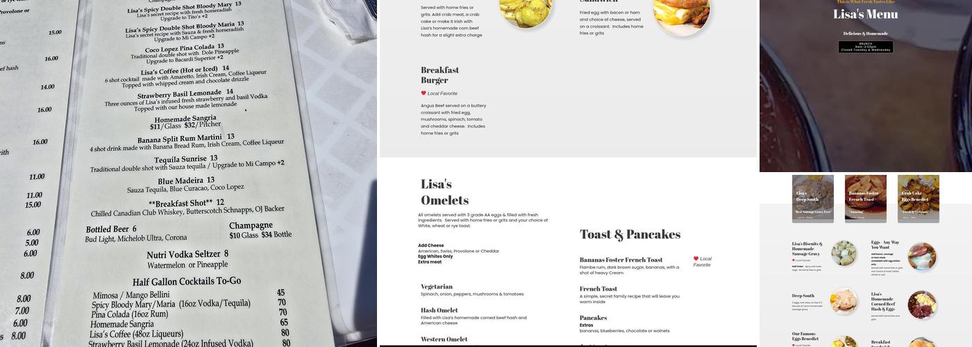 Lisa's Cafe of Madeira Menu