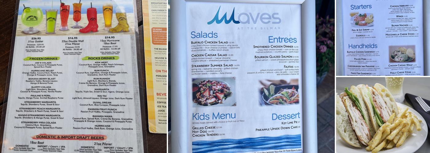 Waves Beach Bar Menu