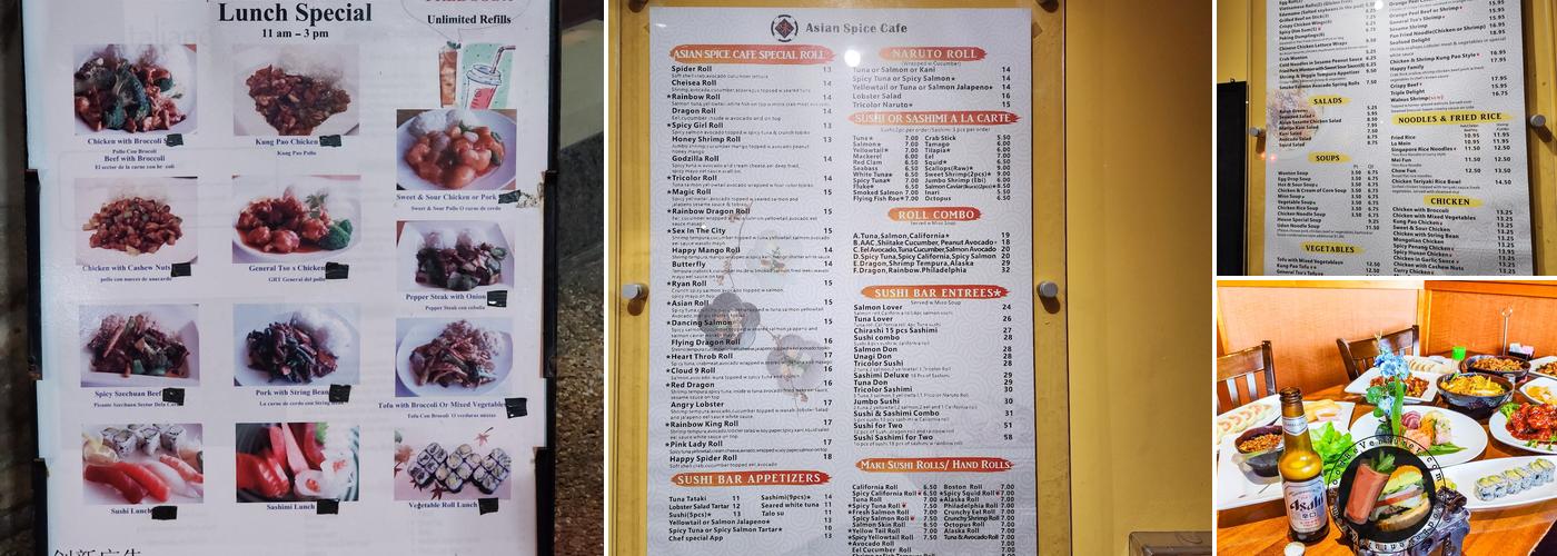 Asian Spice Cafe Menu