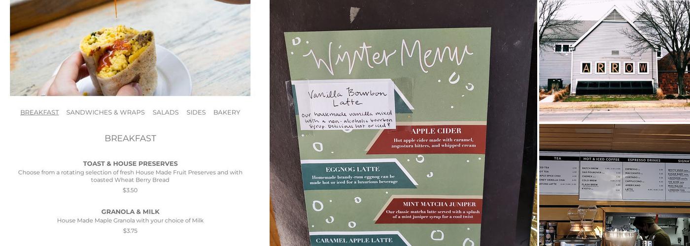 Arrow Coffee Co Menu