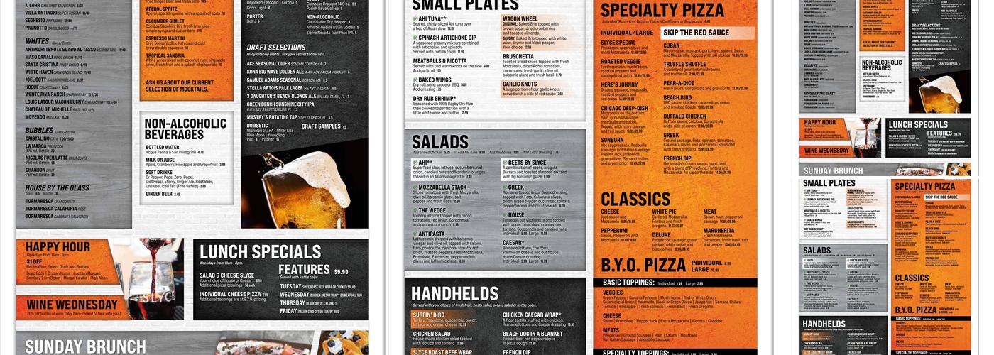 Slyce Madeira Beach Menu