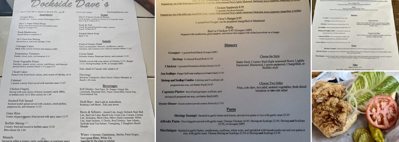 Dockside Dave's Menu