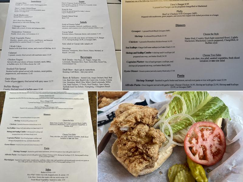 Dockside Dave's Menu