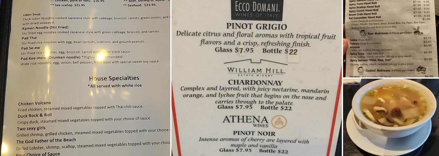 Osaka Sushi & Thai Restaurant Menu