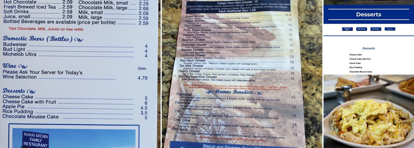 Mamas Kitchen Menu