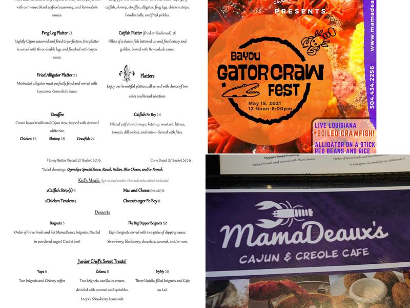 MamaDeaux’s Cajun and Creole Cafe Menu