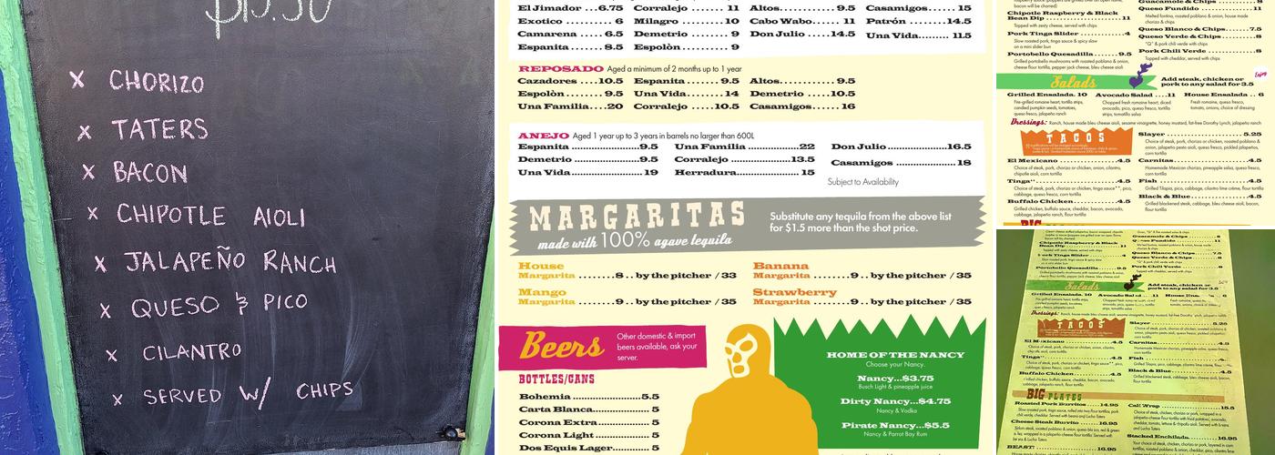 Taco Lucha Menu