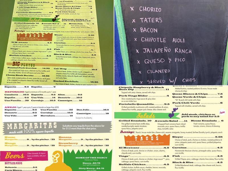 Taco Lucha Menu