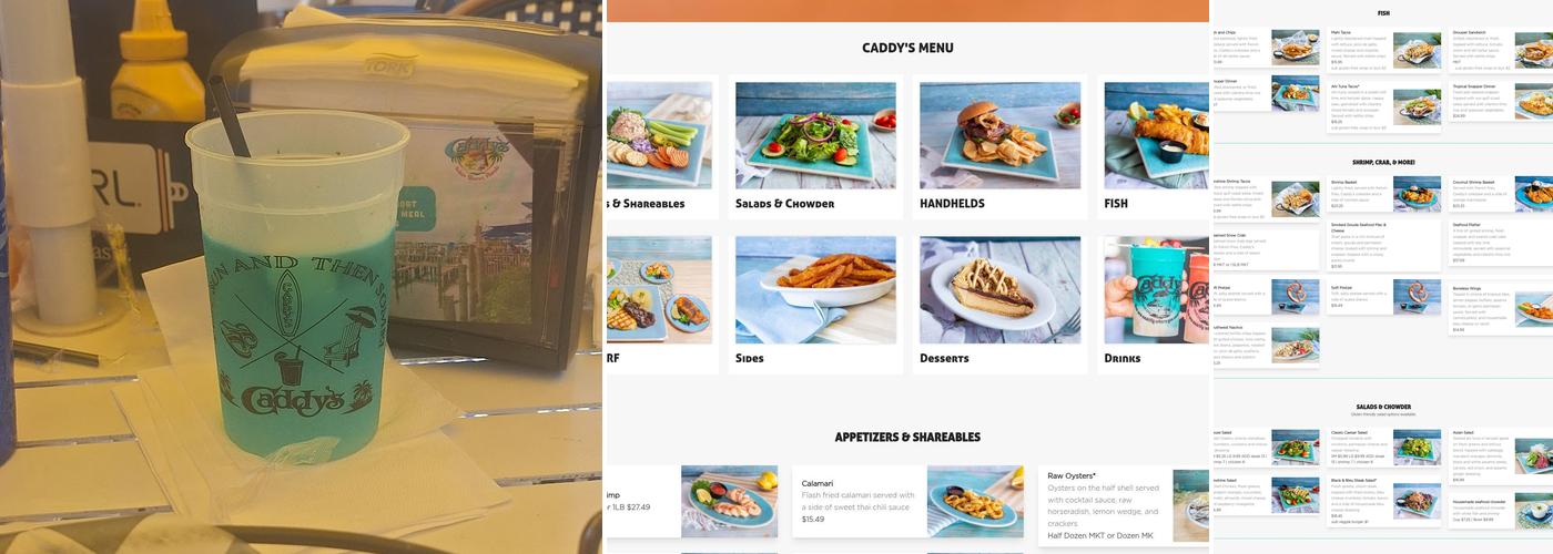 Caddy's Indian Shores Menu