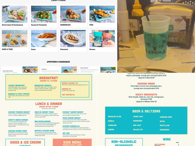 Caddy's Indian Shores Menu