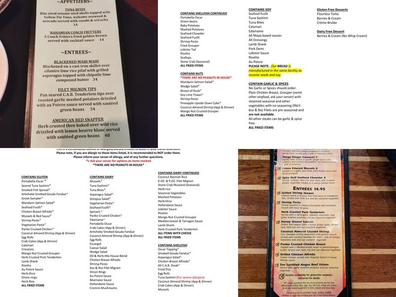 Middle Grounds Grill Menu