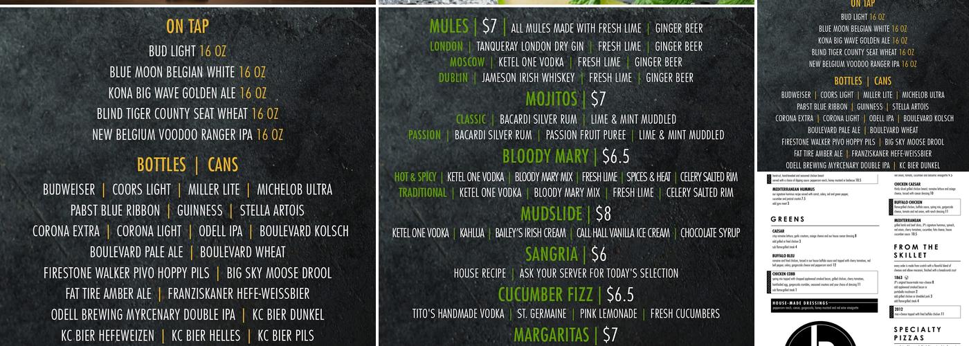 JP's Sports Bar and Grill Menu