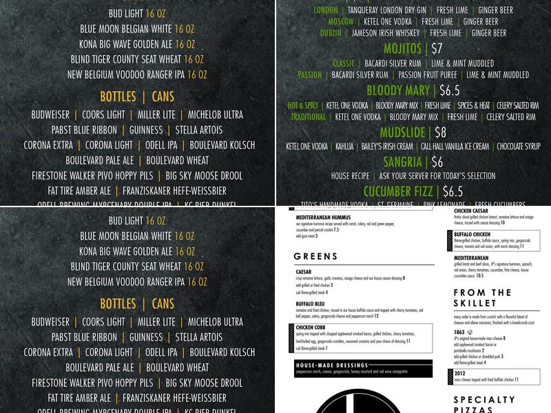 JP's Sports Bar and Grill Menu