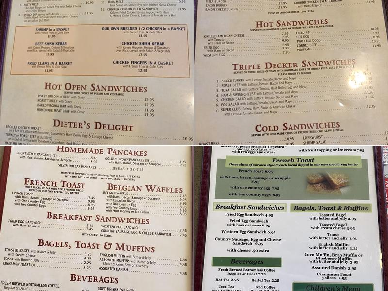 Mountain View Diner Menu