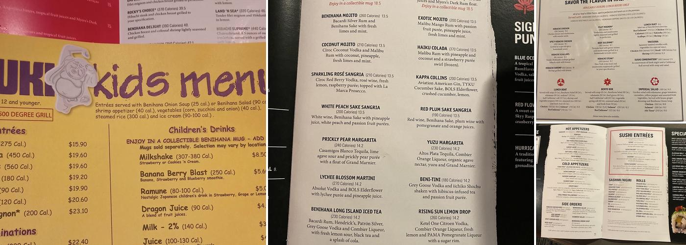 Benihana Menu