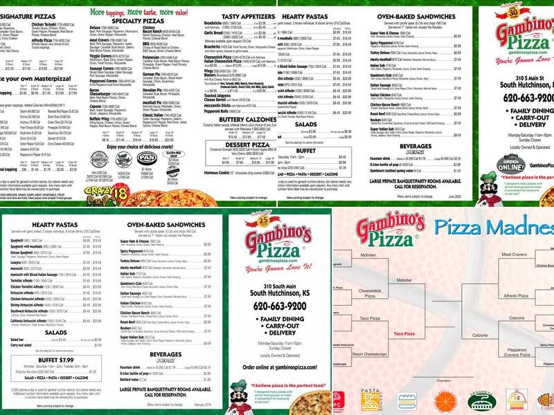 Gambino's Pizza Menu