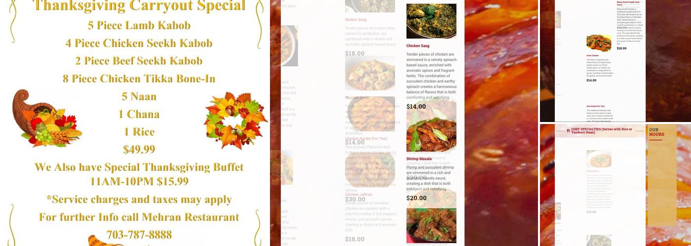Mehran Restaurant Menu
