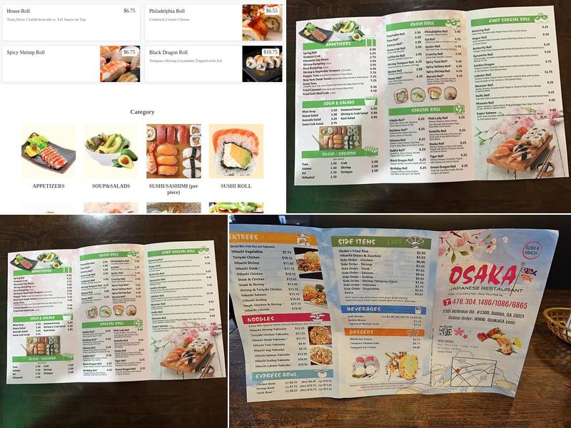 Osaka Hibachi & Sushi Menu