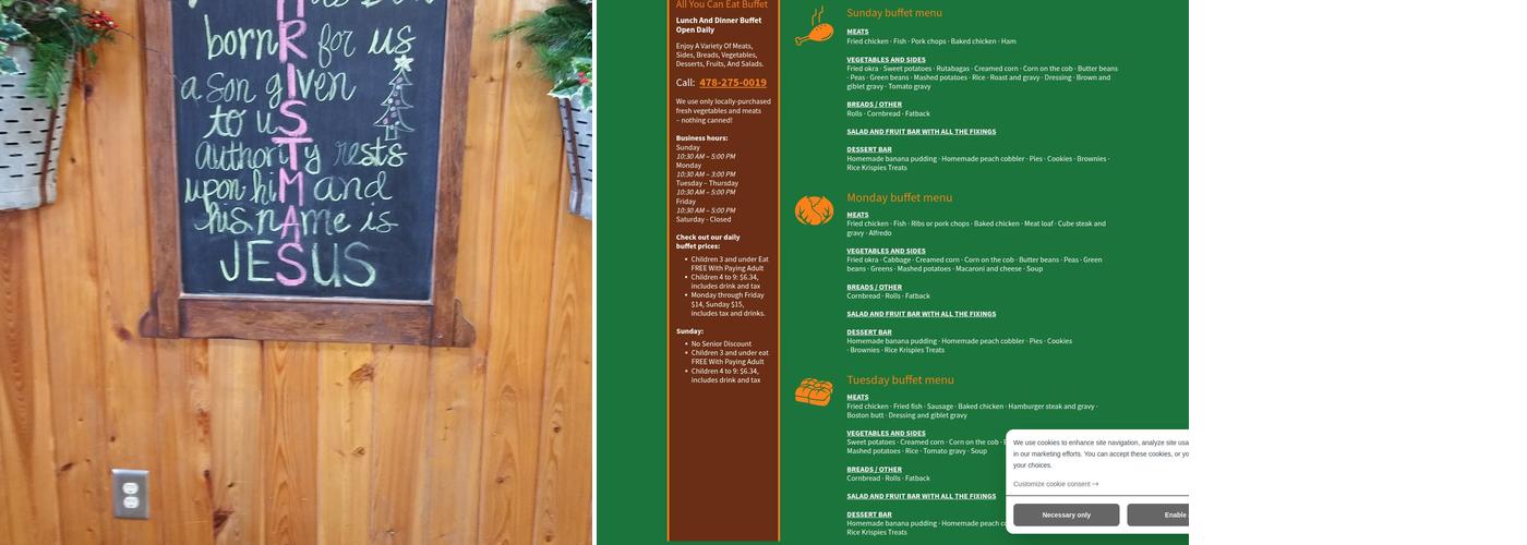 Ole Times Country Buffet Menu