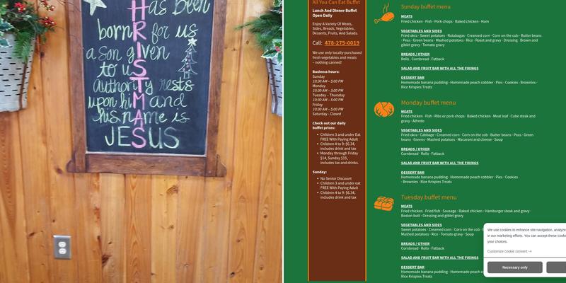 Ole Times Country Buffet Menu