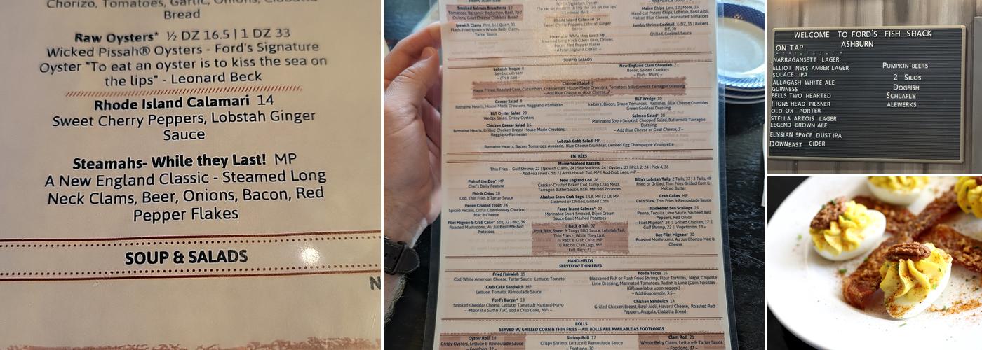 Ford's Fish Shack Menu