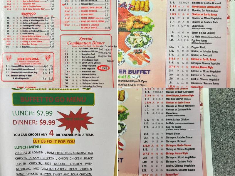 China Garden Restaurant Menu
