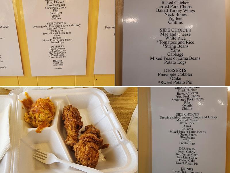 Paula's Fried Chicken Menu