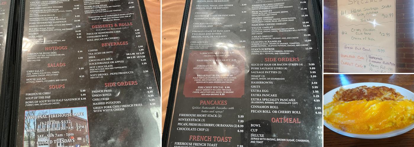 Firehouse Cafe Menu