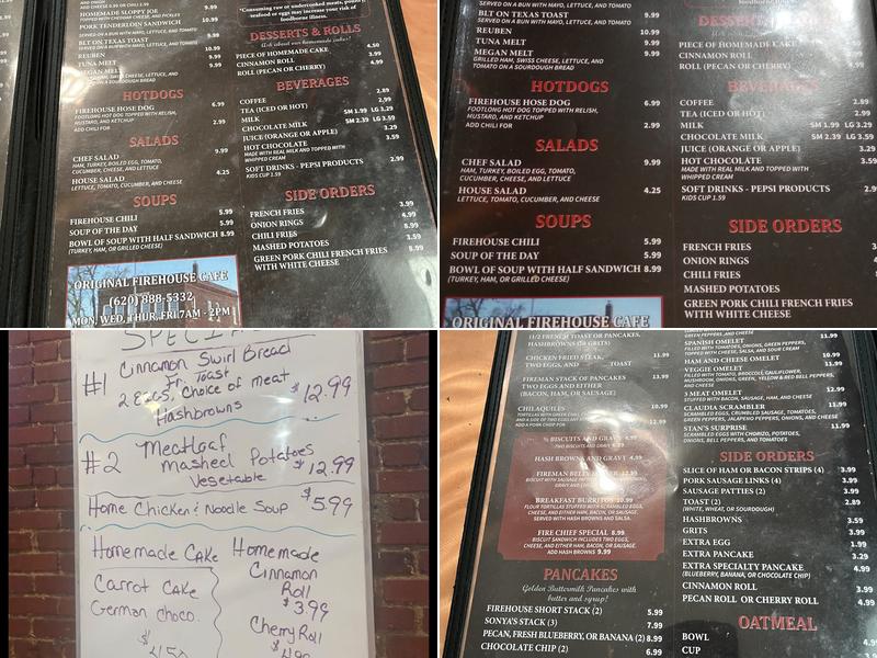 Firehouse Cafe Menu