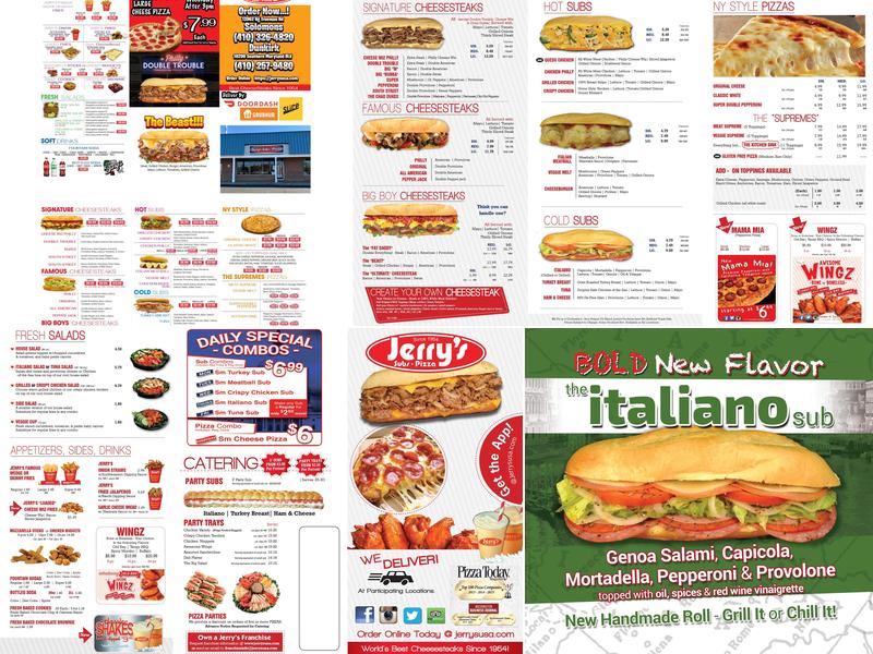 Jerry's Subs and Pizza Menu