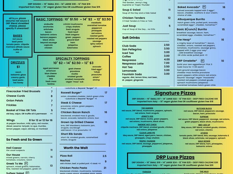 Del Ray Pizzeria & Draft House Menu