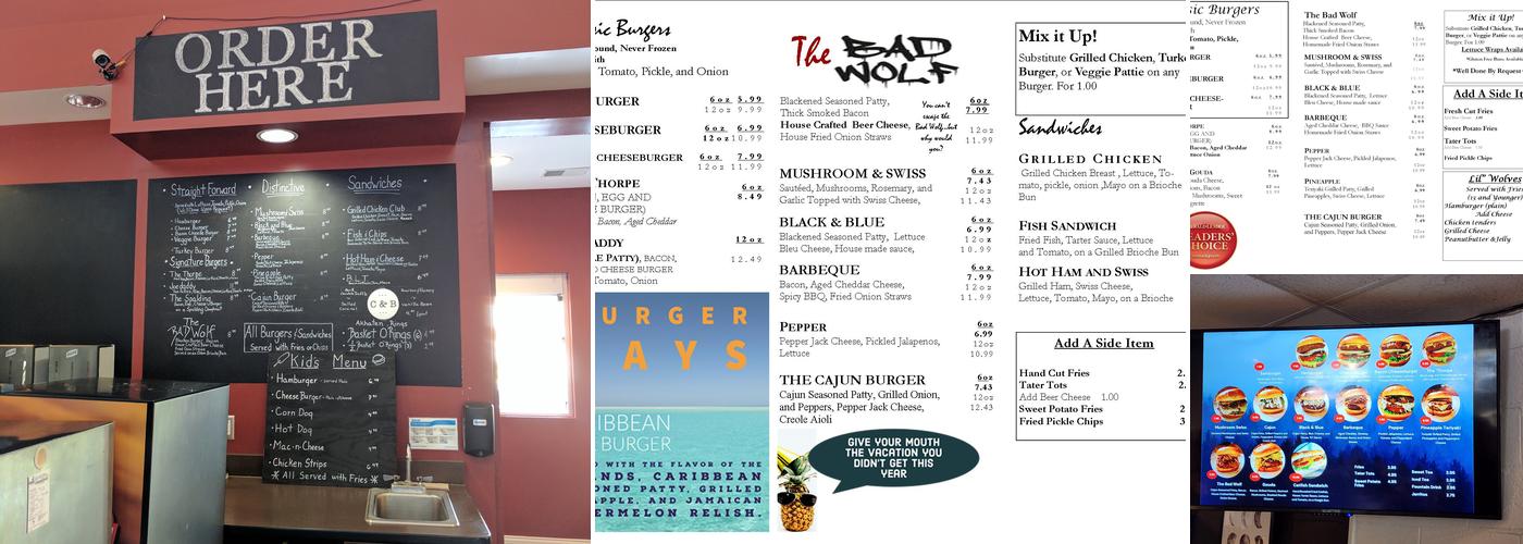 Bad Wolf Burgers Menu