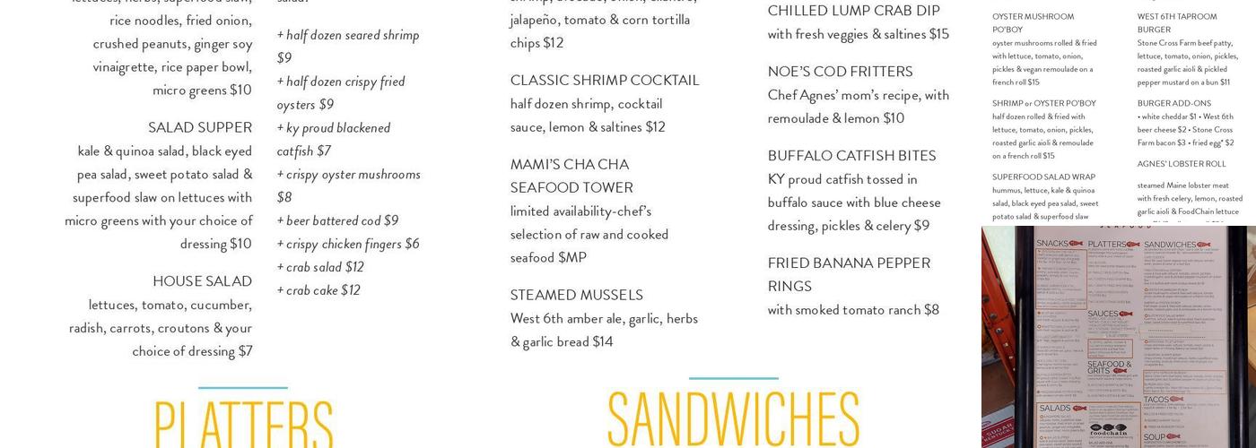 Smithtown Seafood Menu