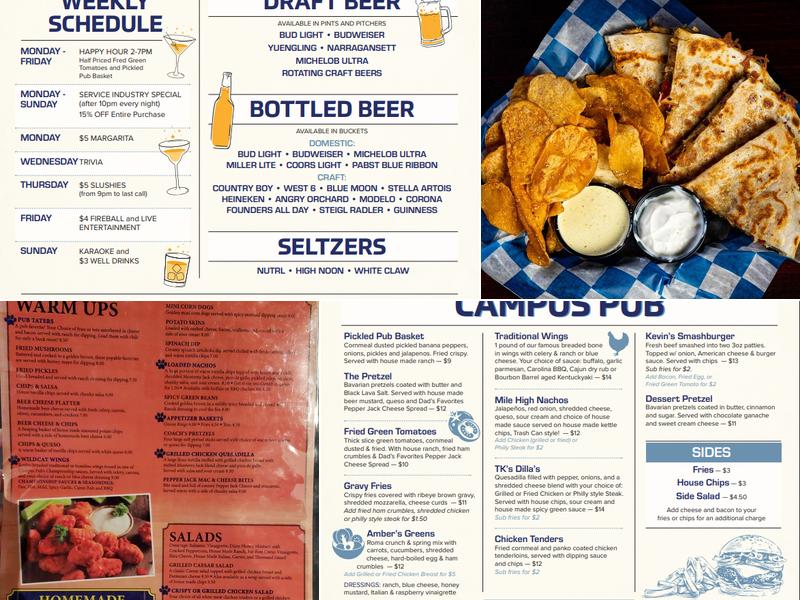 Campus Pub Menu
