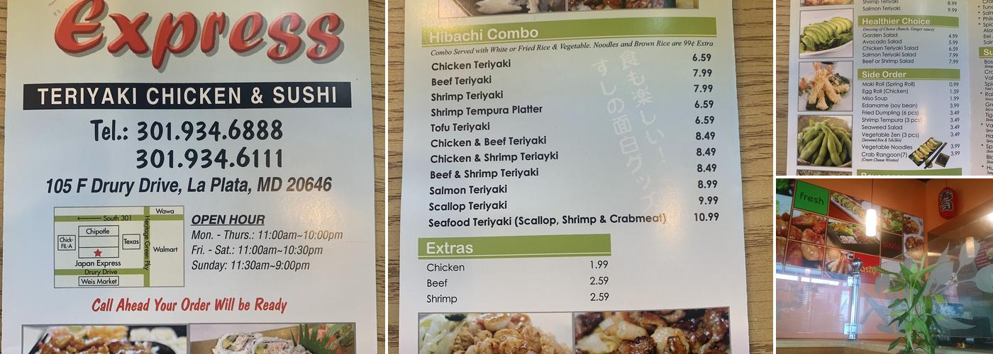 Japan Express Menu