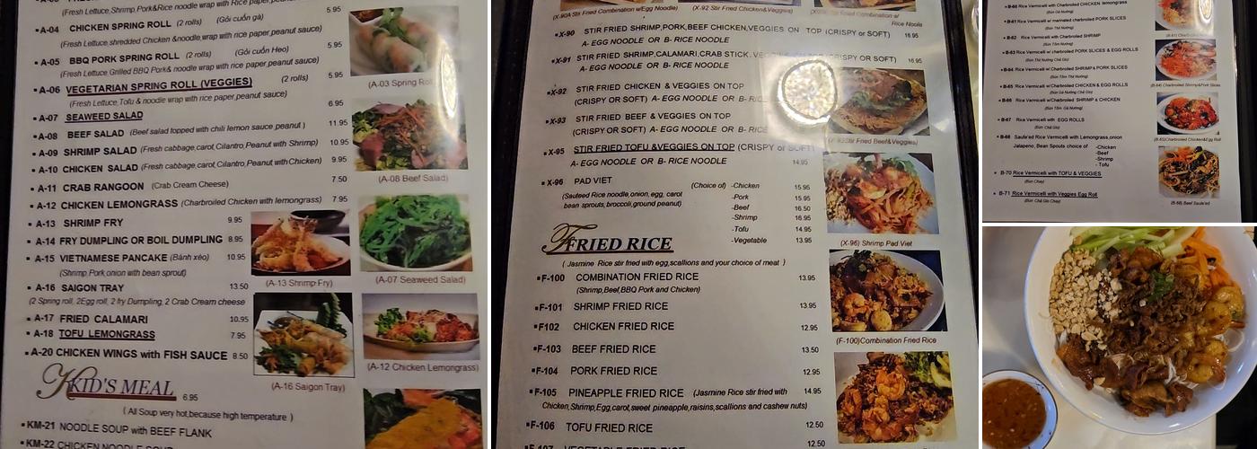 Pho Saigon Menu
