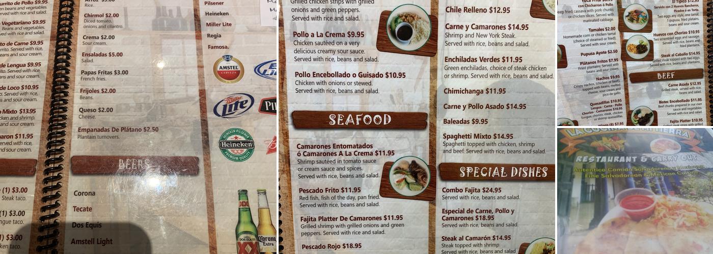 La Cocina De Mi Tierra en Oxon Hill Menu