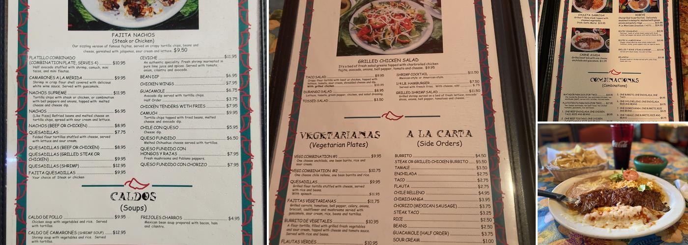 Durango's Menu