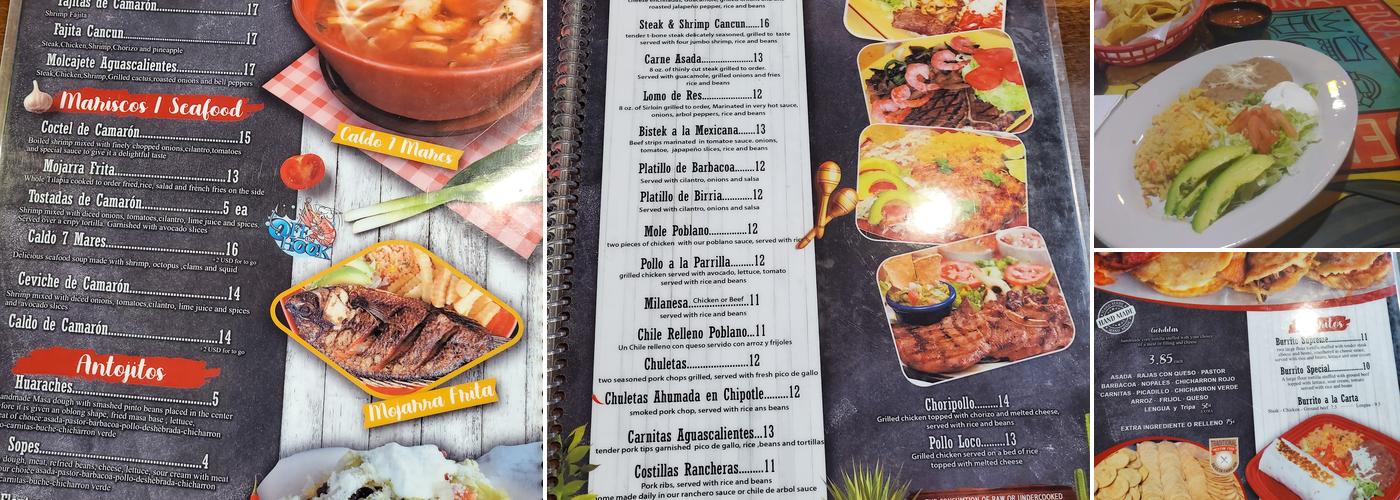 Restaurant Aguascalientes Menu