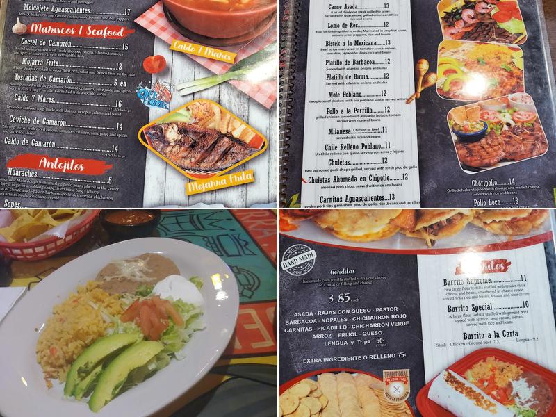 Restaurant Aguascalientes Menu