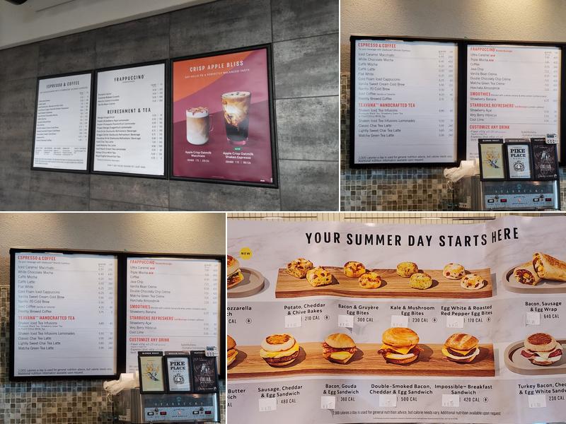 Starbucks Coffee Company Menu