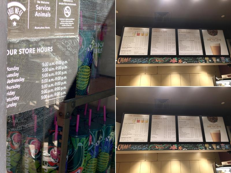 Starbucks Coffee Company Menu