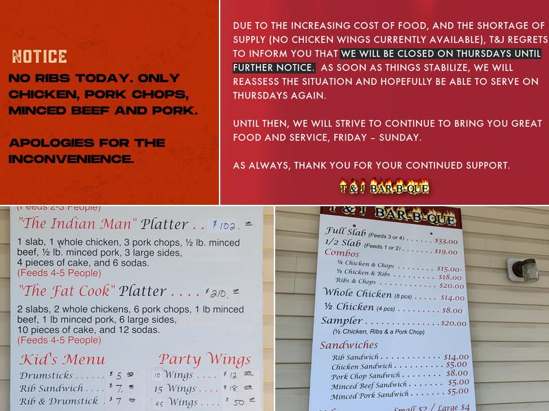 T and J Barbeque Pit 2nd Generation Menu