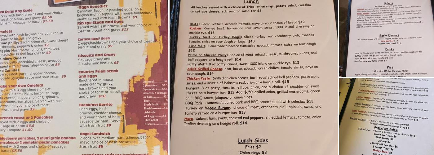 Miss Fitz 260 Cafe Menu