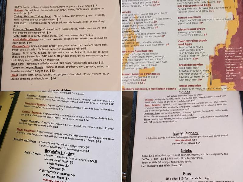 Miss Fitz 260 Cafe Menu