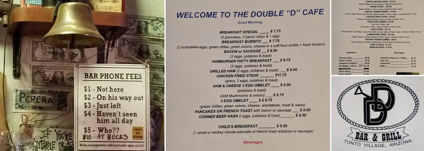 Double D Bar & Grill LLC. Menu