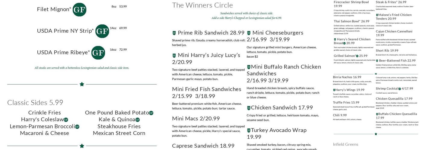 Malone's Lansdowne Menu
