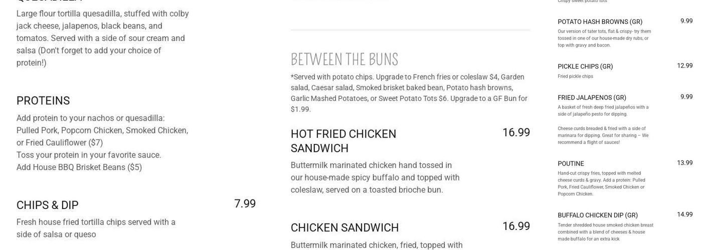 Smoked Windham Menu